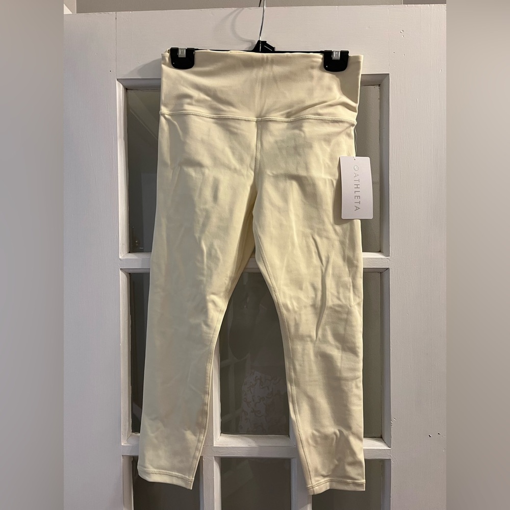 Size M Athleta 'Elation' Ultra High Rise 7/8 Leggings - Butter Yellow